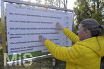 22.10.2020, Bad Wrishofen, Spaziergang an der Wertach, Tafel mit Fragen und Antworten am Naturlehrpfad.
