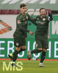 10.01.2021, Fussball 1. Bundesliga 2020/2021, 15. Spieltag, FC Augsburg - VfB Stuttgart, in der WWK-Arena Augsburg. Torjubel  zum 1 : 3 , Torschtze Gonzalo Castro (re, VfB )   

Foto: Pressefoto Baumann/Alexander Keppler/Pool/via MIS

Nur fr journalistische Zwecke! Only for editorial use! 

Gem den Vorgaben der DFL Deutsche Fuball Liga ist es untersagt, in dem Stadion und/oder vom Spiel angefertigte Fotoaufnahmen in Form von Sequenzbildern und/oder videohnlichen Fotostrecken zu verwerten bzw. verwerten zu lassen. DFL regulations prohibit any use of photographs as image sequences and/or quasi-video.    

National and international NewsAgencies OUT. 