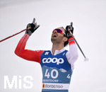 03.03.2021, Nordische SKI WM Oberstdorf 2021, Oberstdorf im Allgu, Hans Christer Holund (Norwegen) glcklich im Ziel, er ist damit Weltmeister. 