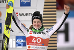 03.03.2021, Nordische SKI WM Oberstdorf 2021, Oberstdorf im Allgu,  Damen Ski Springen von der Groschanze, Nika Kriznar (SLO) jubelt ber Bronze,