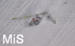 05.03.2021, Nordische SKI WM Oberstdorf 2021, Oberstdorf im Allgu,  Skispringen der Herren von der Groschanze, Markus Eisenbichler (GER) sttzt in den Schnee.