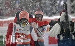 05.03.2021, Nordische SKI WM Oberstdorf 2021, Oberstdorf im Allgu,  Skispringen der Herren von der Groschanze,  Stefan Kraft (AUT) jubelt