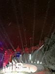 05.03.2021, Nordische SKI WM Oberstdorf 2021, Oberstdorf im Allgu,  Skispringen der Herren von der Groschanze,   Lichtshow an der Schanze vor der Medaillen-Zeremonie.