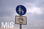 19.04.2021,  Schild Fahrradweg und Fussweg in Bad Wrishofen