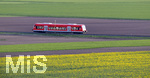 09.05.2021, Mindelheim im Unterallgu, Triebwagen der Regionalbahn fhrt durch die Landschaft