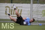 01.07.2021, Fussball 3. Liga 2021/2022, TSV 1860 Mnchen Sommer-Trainingslager in Windischgarsten, sterreich. Erstes Training auf dem Platz unter dem Mannschaftshotel Dilly, Torwart Marco Hiller (TSV 1860 Mnchen) hat den Ball 