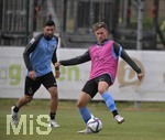 01.07.2021, Fussball 3. Liga 2021/2022, TSV 1860 Mnchen Sommer-Trainingslager in Windischgarsten, sterreich. Erstes Training auf dem Platz unter dem Mannschaftshotel Dilly, re: Erik Tallig (TSV 1860 Mnchen) 
