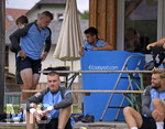 02.07.2021, Fussball 3. Liga 2021/2022, TSV 1860 Mnchen Sommer-Trainingslager in Windischgarsten, sterreich.  Training auf dem Platz neben dem Mannschaftshotel Dilly, Stefan Lex (TSV 1860 Mnchen) in der Eistonne  nach dem Training.