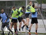 02.07.2021, Fussball 3. Liga 2021/2022, TSV 1860 Mnchen Sommer-Trainingslager in Windischgarsten, sterreich.  Training auf dem Platz neben dem Mannschaftshotel Dilly, 2.v.re: Dennis Dressel (TSV 1860 Mnchen), gegen Marcel Br (TSV 1860 Mnchen) 