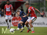 02.07.2021, Fussball 3. Liga 2021/2022, TSV 1860 Mnchen Sommer-Trainingslager in Windischgarsten, sterreich.  Testspiel in Windischgarsten, TSV 1860 Mnchen - SV Ried, v.lI. Dennis Dressel (TSV 1860 Mnchen) gegen Nikola Stosic (Ried).