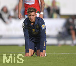 02.07.2021, Fussball 3. Liga 2021/2022, TSV 1860 Mnchen Sommer-Trainingslager in Windischgarsten, sterreich.  Testspiel in Windischgarsten, TSV 1860 Mnchen - SV Ried, Erik Tallig (TSV 1860 Mnchen) am Boden.