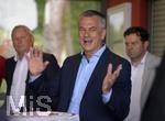 07.07.2021, Fussball Regionalliga Bayern 2021/22, FC Memmingen,  Presseveranstaltung zur Sponsoring-Verlngerung um weitere vier Jahre von Haupt- und Trikot-Sponsor LEW (Lechwerke AG) im Stadion Memmingen. FCM Prsident Armin Buchmann, 