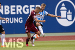 17.07.2021, Fussball 2.und 3. Liga 2021/2022, Testspiel 1.FC Nrnberg - TSV 1860 Mnchen, im Nrnberger Max-Morlock-Stadion.

Yannick Deichmann gegen Nrnbergs Florian Hbner