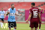 17.07.2021, Fussball 2.und 3. Liga 2021/2022, Testspiel 1.FC Nrnberg - TSV 1860 Mnchen, im Nrnberger Max-Morlock-Stadion.

Nrnbergs Christopher Schindler  und Sascha Mlders (re, 1860 Mnchen).
