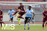 17.07.2021, Fussball 2.und 3. Liga 2021/2022, Testspiel 1.FC Nrnberg - TSV 1860 Mnchen, im Nrnberger Max-Morlock-Stadion.

Nrnbergs Fabian (Nrnberg)  und Blankadi Merveille (1860 Mnchen)
