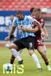17.07.2021, Fussball 2.und 3. Liga 2021/2022, Testspiel 1.FC Nrnberg - TSV 1860 Mnchen, im Nrnberger Max-Morlock-Stadion.

Ansgar Srensen (re, Nrnberg) und Sascha Mlders (1860 Mnchen)