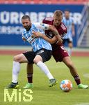 17.07.2021, Fussball 2.und 3. Liga 2021/2022, Testspiel 1.FC Nrnberg - TSV 1860 Mnchen, im Nrnberger Max-Morlock-Stadion. v.lI:  Sascha Mlders (18609  ggen Asger Srensen (Nrnberg)