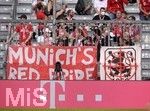 28.07.2021, Fussball 1. Bundesliga 2021/2022, Testspiel Saisonvorbereitung, FC Bayern Mnchen - Borussia Mnchengladbach, in der Allianz-Arena Mnchen.  FC Bayern Fanclub MUNICHS RED PRIDE in der Sdkurve.
