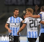 24.08.2021, Fussball 3. Liga 2021/2022, 5.Spieltag, TSV 1860 Mnchen - FC Viktoria Kln, im Grnwalder-Stadion Mnchen, Quirin Moll (TSV 1860 Mnchen) Torjubel 


