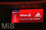 28.08.2021, Fussball 1. Bundesliga 2021/2022, 3. Spieltag, FC Bayern Mnchen - Hertha BSC Berlin, in der Allianz-Arena Mnchen.  5:0 Endstand steht auf der Anzeigetafel nach 90 Minuten
     

