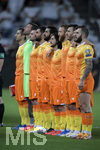 05.09.2021, Fussball WM-Qualifikation 2021/22 Gruppe J, Deutschland - Armenien, in der Arena Stuttgart, Die Armenischen Spieler stellen sich zur Nationalhymne auf.