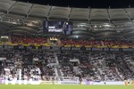 05.09.2021, Fussball WM-Qualifikation 2021/22 Gruppe J, Deutschland - Armenien, in der Arena Stuttgart, Danke Stuttgart steht auf der Anzeigetafel.