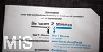 09.09.2021, Stimmzettel und Briefwahlunterlagen zur Bundestagswahl. Aufgeklappter Stimmzettel mit Aufdruck ?Sie haben 2 Stimmen?.