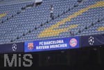 14.09.2021,  Fussball UEFA Championsleague 21/22: Vorrunde, 1.Spieltag, FC Barcelona - FC Bayern Mnchen, im Stadion Camp Nou Barcelona (Spanien). Vor dem Spiel steht die Spielpaarung auf der Anzeigetafel.
