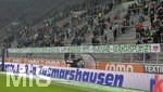 19.11.2021, Fussball 1. Bundesliga 2021/2022, 12. Spieltag, FC Augsburg - FC Bayern München, in der WWK-Arena Augsburg,  Die Augsburger Fans planen eine Demo gegen die WM in Katar.
