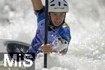 28.07.2022, Kanu-Slalom Weltmeisterschaften 2022 in Augsburg, Eiskanal, Olympiapark, Kajak Einer Mnner 2.Vorlauf, Oleksandr Fedorenko (Ukraine)