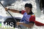 28.07.2022, Kanu-Slalom Weltmeisterschaften 2022 in Augsburg, Eiskanal, Olympiapark, Kajak Einer Mnner 2.Vorlauf, Edgars Gravitis (Litauen)