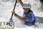 28.07.2022, Kanu-Slalom Weltmeisterschaften 2022 in Augsburg, Eiskanal, Olympiapark, Kajak Einer Mnner 2.Vorlauf, Oleksandr Fedorenko (Ukraine)