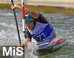 28.07.2022, Kanu-Slalom Weltmeisterschaften 2022 in Augsburg, Eiskanal, Olympiapark, Kajak Einer Mnner 2.Vorlauf, Marko Dordevic (Serbien)