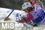 28.07.2022, Kanu-Slalom Weltmeisterschaften 2022 in Augsburg, Eiskanal, Olympiapark, Kajak Einer Mnner 2.Vorlauf, Nour Ait Kaddour (Marokko)