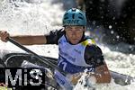 28.07.2022, Kanu-Slalom Weltmeisterschaften 2022 in Augsburg, Eiskanal, Olympiapark, Kajak Einer Mnner 2.Vorlauf, Marko Dordevic (Serbien)