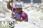 28.07.2022, Kanu-Slalom Weltmeisterschaften 2022 in Augsburg, Eiskanal, Olympiapark, Kajak Einer Mnner 2.Vorlauf, Nour Ait Kaddour (Marokko)