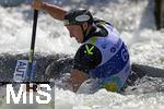 28.07.2022, Kanu-Slalom Weltmeisterschaften 2022 in Augsburg, Eiskanal, Olympiapark, Kajak Einer Mnner 2.Vorlauf, Paul Preisl (sterreich)