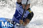 28.07.2022, Kanu-Slalom Weltmeisterschaften 2022 in Augsburg, Eiskanal, Olympiapark, Kajak Einer Mnner 2.Vorlauf,  Liman Huang (China)