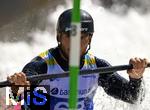 28.07.2022, Kanu-Slalom Weltmeisterschaften 2022 in Augsburg, Eiskanal, Olympiapark, Kajak Einer Mnner 2.Vorlauf, Mustafa Arda Acar (Trkei)