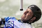 28.07.2022, Kanu-Slalom Weltmeisterschaften 2022 in Augsburg, Eiskanal, Olympiapark, Kajak Einer Mnner 2.Vorlauf, Manuel Ochoa (Spanien)