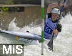 28.07.2022, Kanu-Slalom Weltmeisterschaften 2022 in Augsburg, Eiskanal, Olympiapark, Kajak Einer Mnner 2.Vorlauf, Noel Hendrick (Irland)