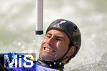 28.07.2022, Kanu-Slalom Weltmeisterschaften 2022 in Augsburg, Eiskanal, Olympiapark, Kajak Einer Mnner 2.Vorlauf, Manuel Ochoa (Spanien)