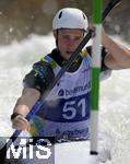 28.07.2022, Kanu-Slalom Weltmeisterschaften 2022 in Augsburg, Eiskanal, Olympiapark, Kajak Einer Mnner 2.Vorlauf, Noel Hendrick (Irland)