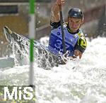 28.07.2022, Kanu-Slalom Weltmeisterschaften 2022 in Augsburg, Eiskanal, Olympiapark, Kajak Einer Mnner 2.Vorlauf, Jakub Brzezinski (Polen)