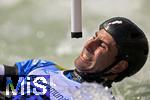 28.07.2022, Kanu-Slalom Weltmeisterschaften 2022 in Augsburg, Eiskanal, Olympiapark, Kajak Einer Mnner 2.Vorlauf, Manuel Ochoa (Spanien)