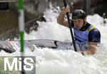 28.07.2022, Kanu-Slalom Weltmeisterschaften 2022 in Augsburg, Eiskanal, Olympiapark, Kajak Einer Mnner 2.Vorlauf, Christopher Bowers (Grobritannien)