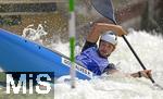 28.07.2022, Kanu-Slalom Weltmeisterschaften 2022 in Augsburg, Eiskanal, Olympiapark, Kajak Einer Mnner 2.Vorlauf, Pedro Goncalves (Brasilien)
