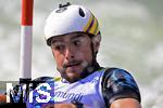 28.07.2022, Kanu-Slalom Weltmeisterschaften 2022 in Augsburg, Eiskanal, Olympiapark, Kajak Einer Mnner 2.Vorlauf, Pedro Goncalves (Brasilien) 