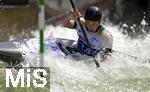 28.07.2022, Kanu-Slalom Weltmeisterschaften 2022 in Augsburg, Eiskanal, Olympiapark, Kajak Einer Mnner 2.Vorlauf, Vid Kuder Marusic (Slowenien)