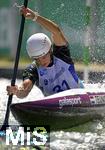 28.07.2022, Kanu-Slalom Weltmeisterschaften 2022 in Augsburg, Eiskanal, Olympiapark, Kajak Einer Frauen, Lena Teunissen (Niederlande)
